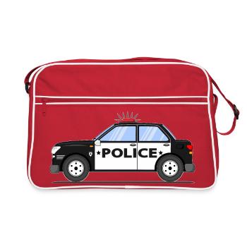 Police noir et blanc - Sac Retro - rouge/blanc - Devant