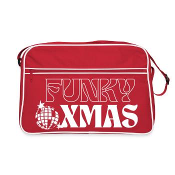 Funky Disco Weihnachtsornament Design - Retro Tasche - Rot/Weiß - Vorne