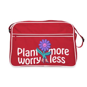 Fleur qui rit et qui dit : Planter plus, s’inquiéter moins - Sac Retro - rouge/blanc - Devant