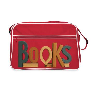Lettres comme livres Typographie - Sac Retro - rouge/blanc - Devant