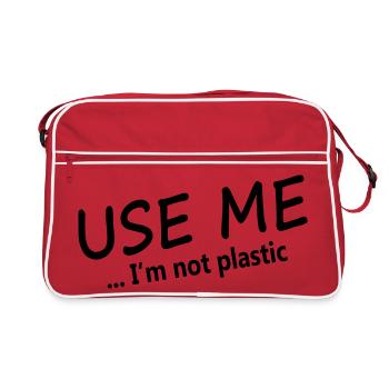 USE-ME - Je ne suis pas plastique - Sac Retro - rouge/blanc - Devant