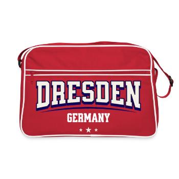 Dresde, Allemagne, Design des collèges anciens - Sac Retro - rouge/blanc - Devant