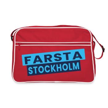 Farsta Stockholm Blue Typography Layout - Retro Bag - red/white - Front