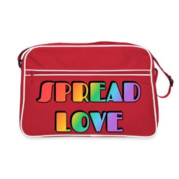 Spread Love Rainbow Typography - Retro Bag - red/white - Front