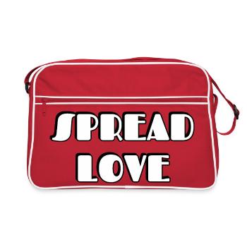 Spread Love Bold Typographic Design - Retro Bag - red/white - Front