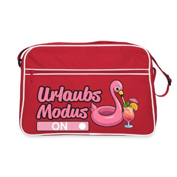 Urlaubsmodus, Urlaub - Retro Tasche - Rot/Weiß - Vorne