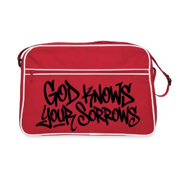 God Knows Your Sorrows Graffiti Design - Retro Bag - red/white - Front