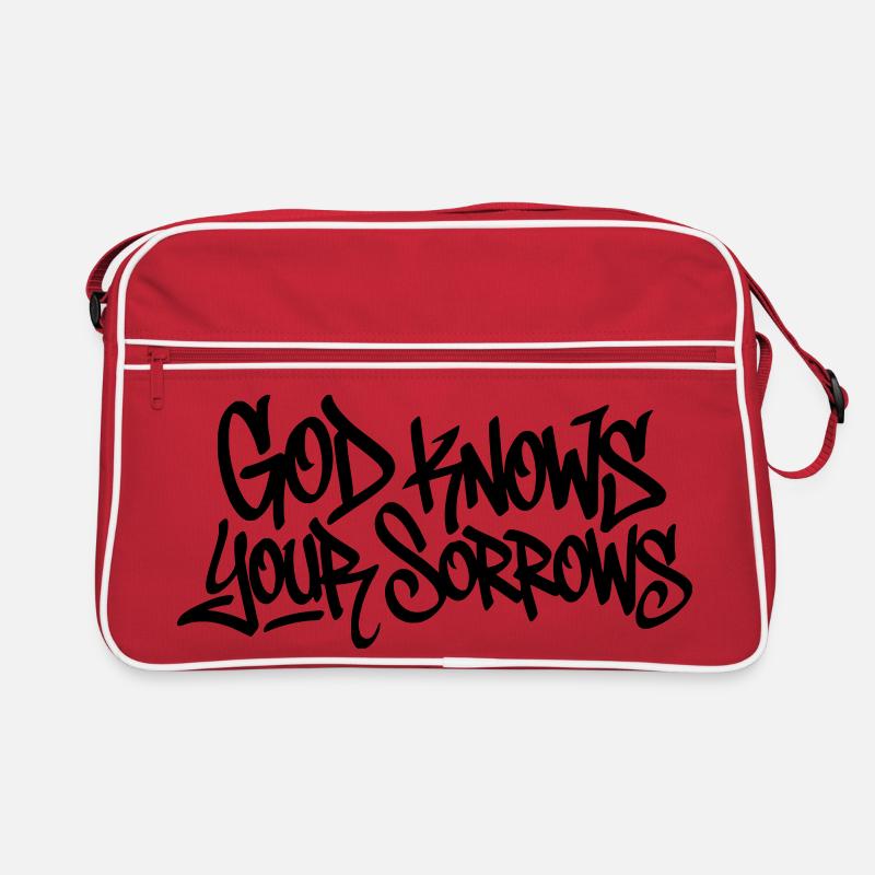 Design de graffiti Dieu connaît vos chagrins Sac Retro