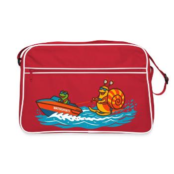 Ski nautique sur escargot - Sac Retro - rouge/blanc - Devant