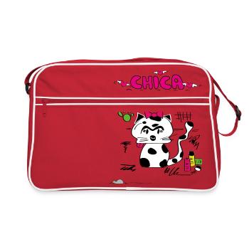 cat « chica bonita » - Sac Retro - rouge/blanc - Devant