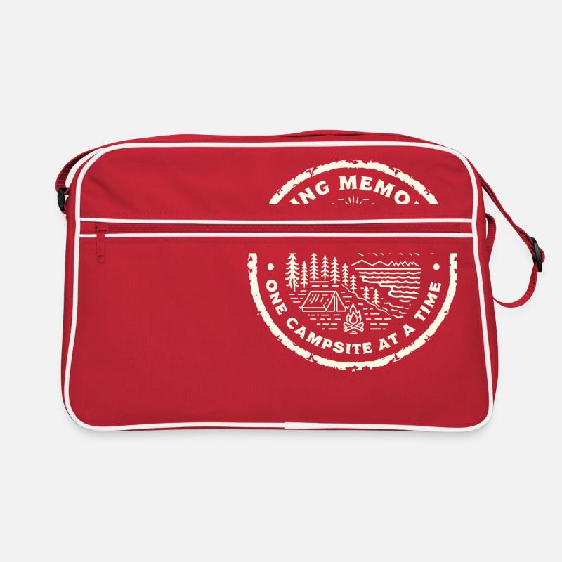 one campsite at a time - Retro Bag - red/white