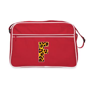 Motif orange de feu effet léopard - Sac Retro - rouge/blanc - Devant