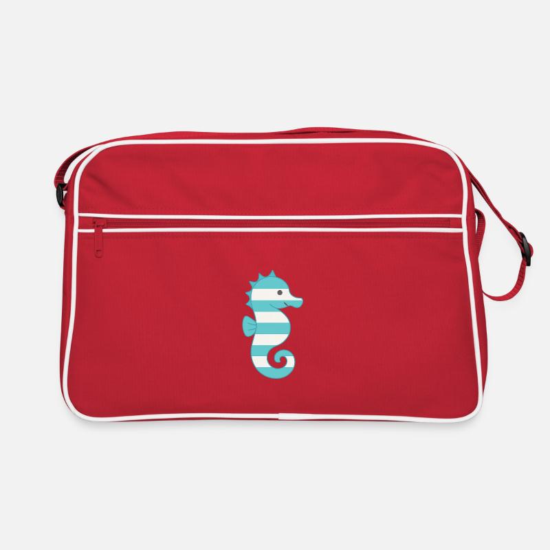 Hippocampe turquoise rayé Sac Retro