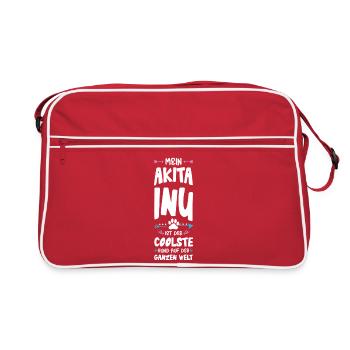 Dicton de chien Akita Inu - Sac Retro - rouge/blanc - Devant