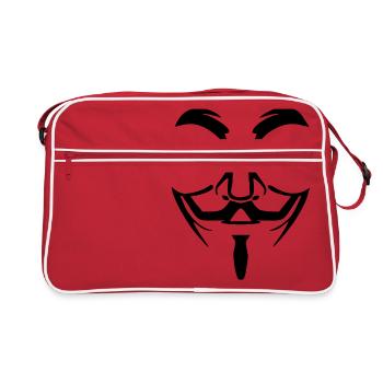 Vendetta mask - Guy Fawkes (Anonymous) - Retro Bag - red/white - Front