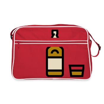 Whiskey bottle, whiskey bottle - Retro Bag - red/white - Front