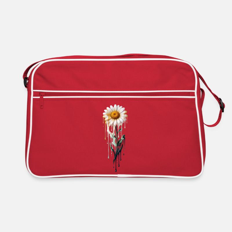 Daisy with dripping paint Retro Bag