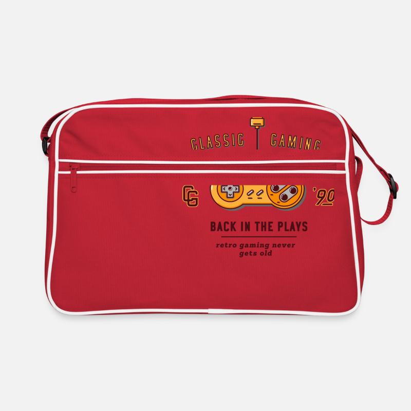 back in the plays - Retro Tasche - Rot/Weiß