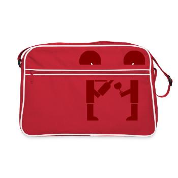 grapes weintrauben wine wein vines5 - Retro Tasche - Rot/Weiß - Vorne