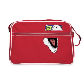 Tyranosaurus Rex avec des lunettes de soleil - Sac Retro - rouge/blanc - Devant