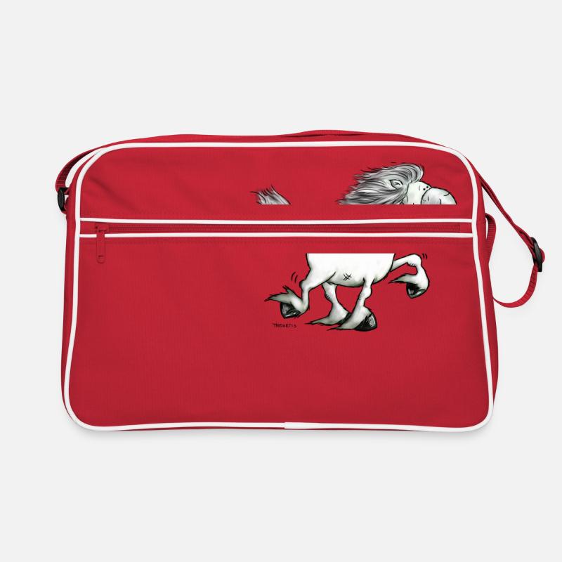 Drolliger Isländer - Islandpferd - Isi - Retro Tasche - Rot/Weiß