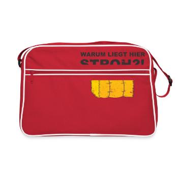 Why is here straw!? - Retro Bag - red/white - Front