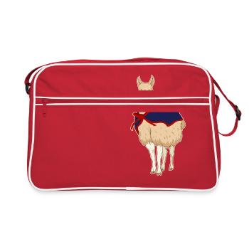 Mignon Vampire Lama Halloween VampireLlama drôle - Sac Retro - rouge/blanc - Devant