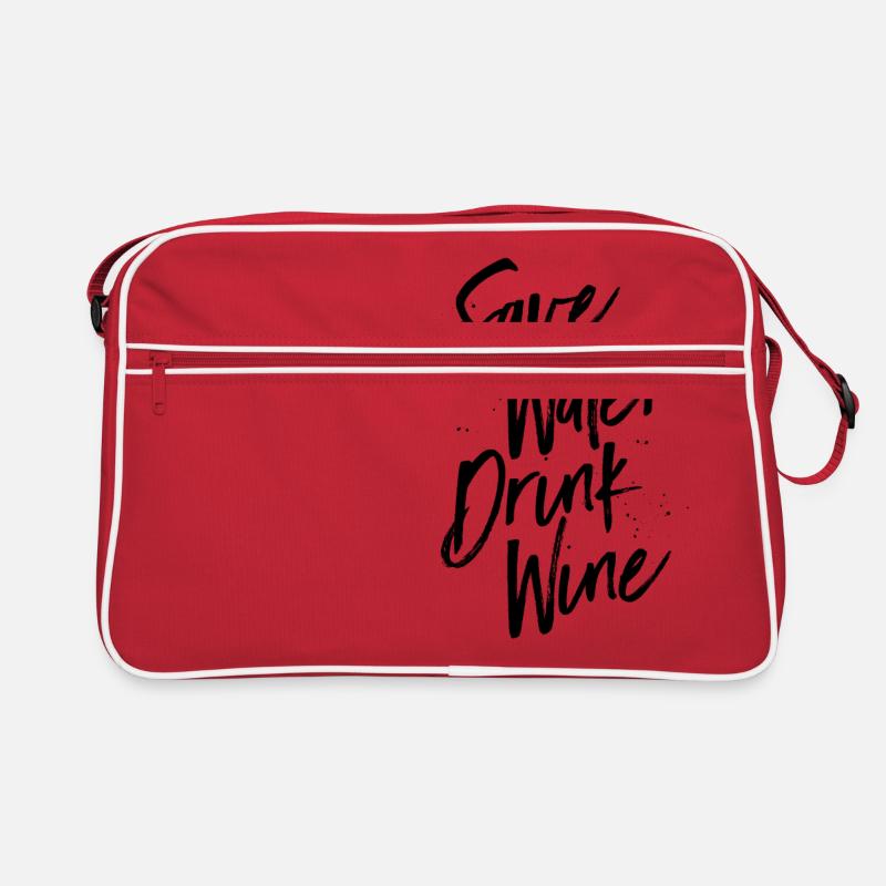 save water drink wine Statement for wine lovers Retro Bag