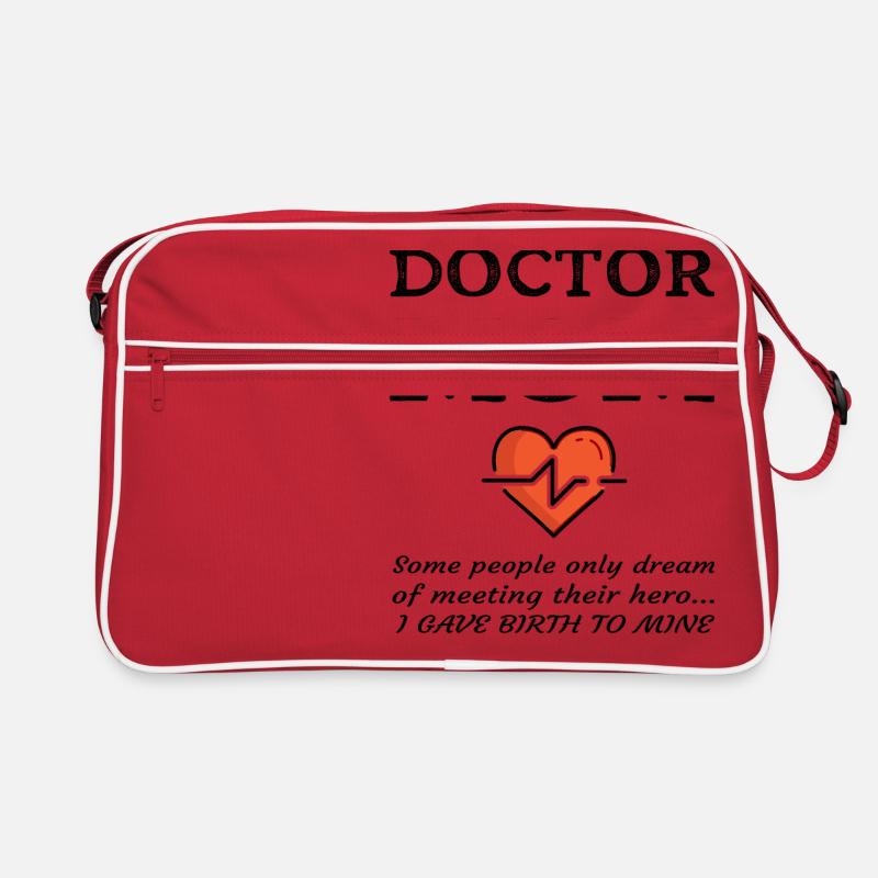 Stolze Mutter eines Doktor-Mutter-medizinischen MD-Sohn-Geschenks Retro Tasche
