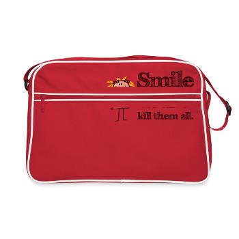 Smile! You can't kill them all! - Retro Tasche - Rot/Weiß - Vorne