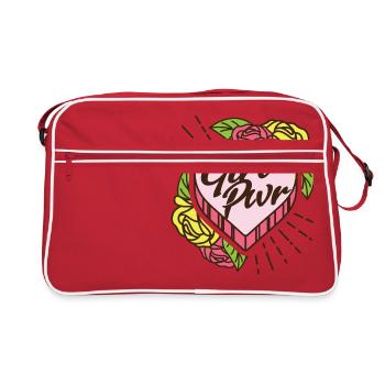 Soirée chérie fille Pwr girl power girl - Sac Retro - rouge/blanc - Devant