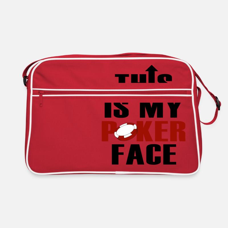 Ceci est mon visage de poker - Sac Retro - rouge/blanc