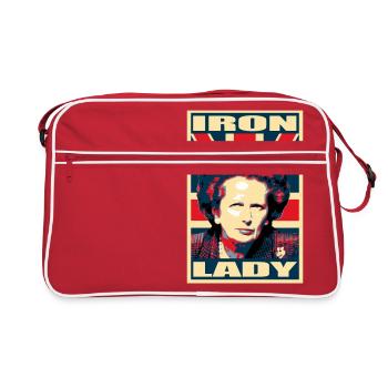 Dame de fer Affiche de propagande Pop Art - Sac Retro - rouge/blanc - Devant
