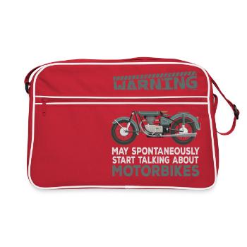 Avertissement motos - Sac Retro - rouge/blanc - Devant