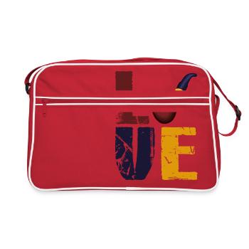 Liebe Pfeife rauchen - Retro Tasche - Rot/Weiß - Vorne