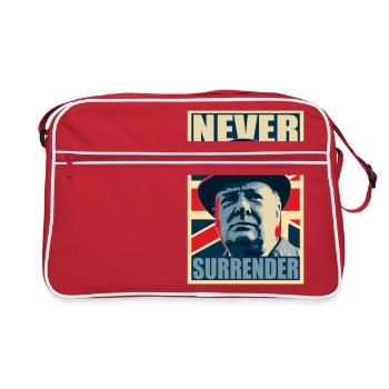 Winston Churchill Never Surrender Affiche de - Sac Retro - rouge/blanc - Devant