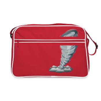 Cadeau météo tempête de tornade - Sac Retro - rouge/blanc - Devant