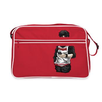 Anime Personnage Masculin Kawaii Guy Manga Japonais - Sac Retro - rouge/blanc - Devant