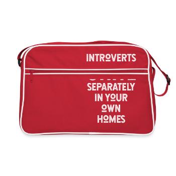 Les introvertis s'unissent séparément dans vos propres maisons - Sac Retro - rouge/blanc - Devant