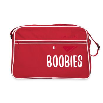 I Love Boobies Boobs - Sac Retro - rouge/blanc - Devant