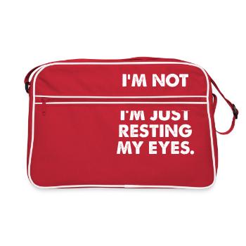 Je ne dors pas. Je me repose juste les yeux. - Sac Retro - rouge/blanc - Devant