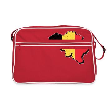 Belgique carte belge vacances voyage cadeau BEL - Sac Retro - rouge/blanc - Devant