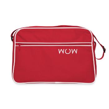 Mom, Wow, Mom/Wow, Hemd für Mom, Mother's Day - Retro Tasche - Rot/Weiß - Vorne