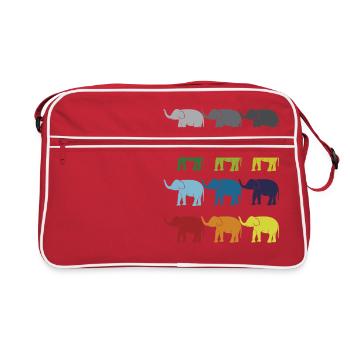 Néon Pop Art Retro Elephant Idée cadeau d’éléphant - Sac Retro - rouge/blanc - Devant