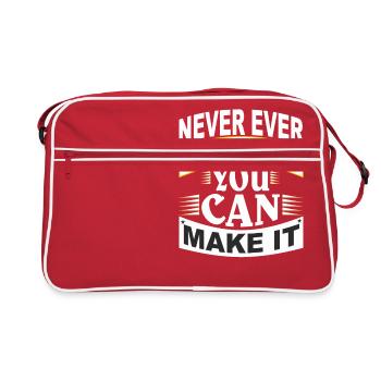 Never Ever Give Up:Motivational-never ever give up - Sac Retro - rouge/blanc - Devant