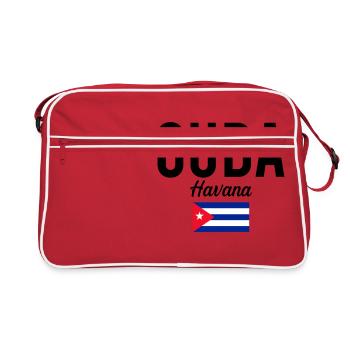 Cuba La Havane Voyage Souvenir Idée cadeau - Sac Retro - rouge/blanc - Devant