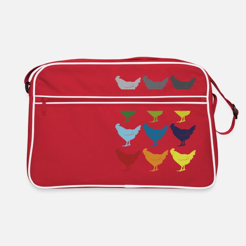 Neon Pop Art Retro Hühner Hahn Vogel Geschenkidee Retro Tasche