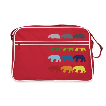 Neon Pop Art Retro Polar Bear Animal Gift Idea - Retro Bag - red/white - Front