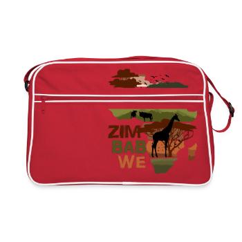 Zimbabwe Africa Sunset - Retro Bag - red/white - Front