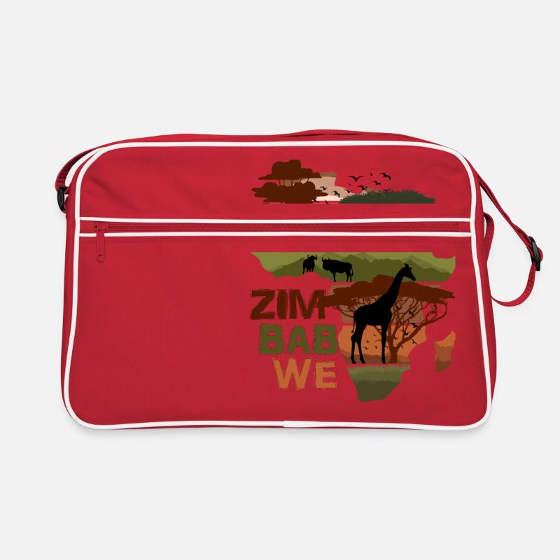 Zimbabwe Afrique Sunset - Sac Retro - rouge/blanc